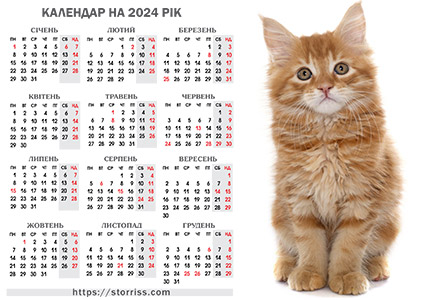 Calendar with cat